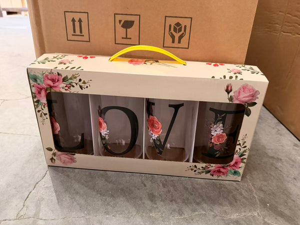 طقم 4 مج كانز لاف  & ك*ق 24