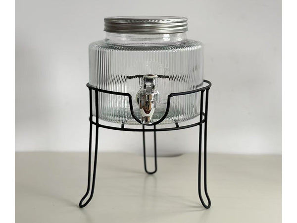 ديسبنسر عصير ومياه بالحامل مضلع 2 ونص لتر - أبيض  & ك*ق 12