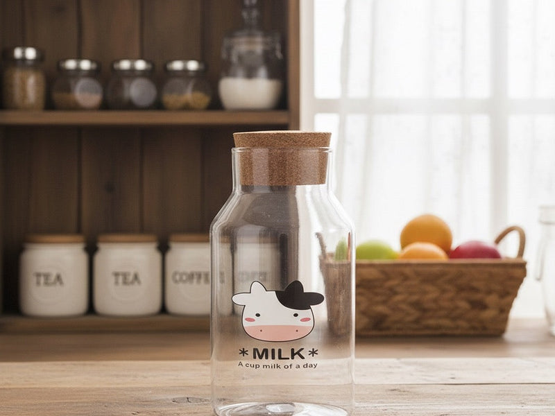 زجاجه لبن بغطا فلين بقره  & ك*ق 60