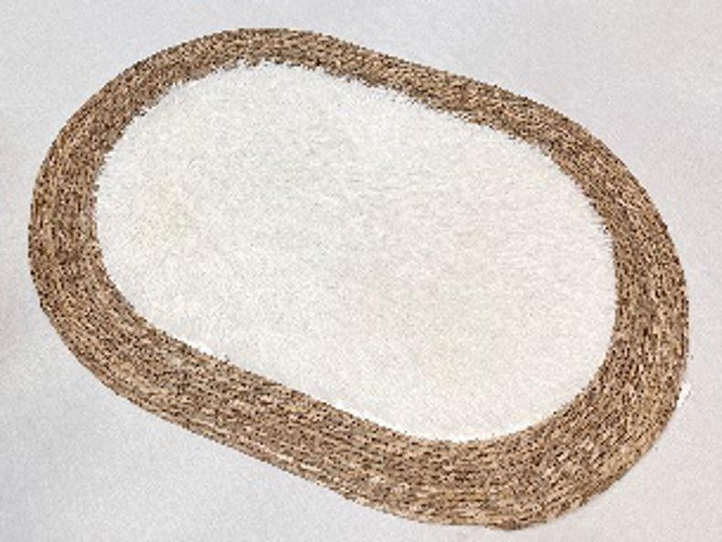 دواسه خوص في فرو - ابيض -  مقاس 90 سم في 60 سم بيضاوي & ك*ق 10