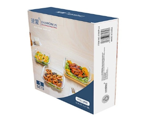 طقم طواجن بيركس 3 قطع مستطيل 4121 & ك*ق 6