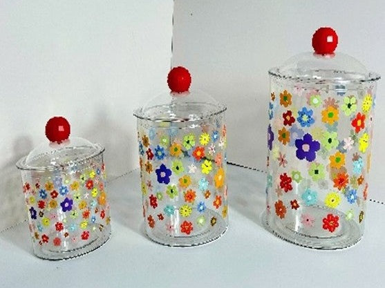 طقم برطمانات كاندي 3 قطع مقاسات فلوري 4715 & ك*ق 36