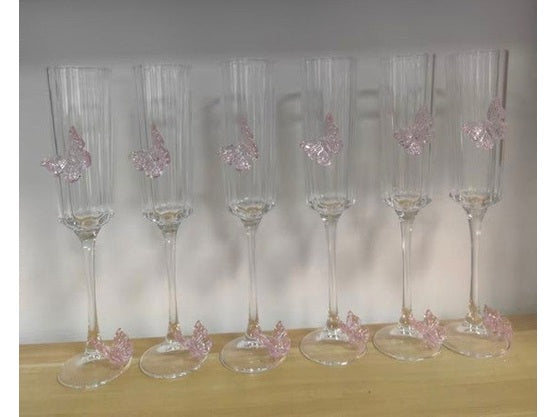 كاس زجاج ب 2 فراشه بارز 4836 & ك*ق 48