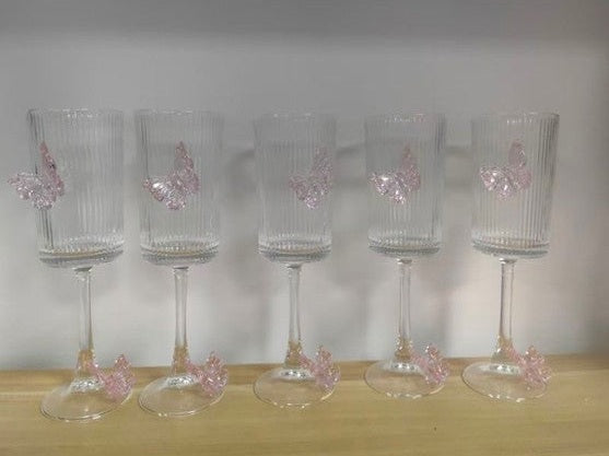 كاس زجاج ب 2 فراشه بارز 4839 & ك*ق 48